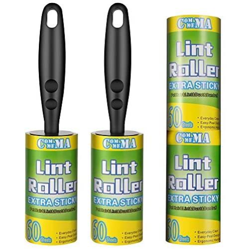 Commema Lint Rollers for Pet Hair Extra Sticky, Pet Hair Remover, Lint Remover, 2 Handles with 4 Refills, 240 Total Sheets, Lint Roller Set Brush for Dog & Cat Hair Removal, Clothes, Furniture