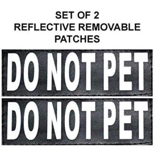 DO NOT PET Dog Vest Harness with Removable Patches and Reflective Trim