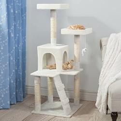 PETMAKER Penthouse Sleep & Play Cat Tree, 4, White