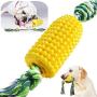 Dog Chew Toys Dogs Toothbrush Teeth Cleaning Toy Corn Molar Stick with Bite-Resistant Rope for Small Medium & Large Dog Pet Dental Care