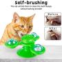 ECOSCO Windmill Cat Toy Interactive Stick Cat Toy Turntable Cat Toy with Suction Cup,Pet Interactive Puzzle Training Turntable Teasing Toys