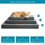 Bedsure Large Memory Foam Orthopedic Dog Bed - Washable Dog Crate Mat with Removable Cover and Waterproof Liner - Plush Flannel Fleece Top with Nonskid Bottom for Medium, Large and Extra Large Dogs