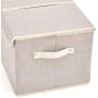 Morezi Large Dog Toys Storage Box Canvas Storage Basket Bin Organizer with Lid - Perfect Collapsible Bin for Organizing Dog Cat Toys and Accessories