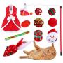 senyouth Cat Christmas Stocking, 10Pcs Cat Christmas Costume Toys, Cat Stockings Christmas Toys Cat Clothes for Cats Only, Cat Costumes for Indoor Cats Cat Interactive catnipToys for Kitten and Cats
