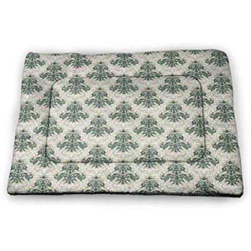 DayDayFun Victorian Pet Sleeping Mat Floral Lavender Color Bloom Blossoms Flowering Continuous Classy Artful Design Print Easy-to-Clean Pet Mat Fuchsia