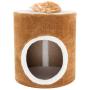 PETMAKER Cat Condo Barrel Single Hole, 14'' x 15'', Brown & White