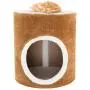 PETMAKER Cat Condo Barrel Single Hole, 14'' x 15'', Brown & White
