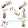 JKYP Pet Cat Stick 7-Piece Set Cat Toys Tease Cat Set Small Fish Wooden Rod Mouse Tease Cat Stick Cat Toy