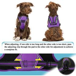 Service Dog Harness with 4pcs Free Labels, Adjustable No Pull Dog Vest with Nylon Handle - Upgrade Fabric 3M Reflective & Breatheable Easy On and Off Safety Pet Halters - No More Pulling or Choking