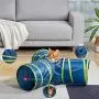 SunStyle Home Cat Tunnels for Indoor Cats 2/3 Way Play Toy Kitty Tunnel Peek Hole Toy with Ball for Cat Tube Fun for Rabbits Kittens and Dogs