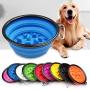 Interactive Slow Feeder Dogs Bowl , Safety& Collapsible& Foldable Feeding Pets Bowls for Traveling and Outdoor Activities (Orange)