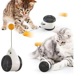 HBirdPc Cat Chase Toy, Interactive Kitten Swing Toys,Balanced Ball Tumbler Automatic Toys, Stimulate Hunting Instinct Kitty Funny Chaser Pet Toy with Catnip for Indoor Play