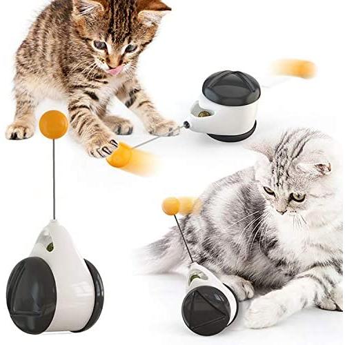 HBirdPc Cat Chase Toy, Interactive Kitten Swing Toys,Balanced Ball Tumbler Automatic Toys, Stimulate Hunting Instinct Kitty Funny Chaser Pet Toy with Catnip for Indoor Play