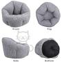 FURTIME Small Dog Bed & Cat Bed, Round Cat Beds for Indoor Cats, Ultra Soft Washable Plush Calming Dog Bed, Self Warming Kitten Puppy Bed with Anti-Slip Bottom, High Walls Design (Standard(20''), Grey)