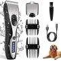 Telfun Dog Clippers for Grooming,New Upgrade 2 Blades Electric Dog Trimmer,USB Rechargeable Low Noise Cat Clippers Cordless Pet Grooming Tools Suitable for Hair Trimming of All Parts of The Pets Body