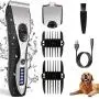 Telfun Dog Clippers for Grooming,New Upgrade 2 Blades Electric Dog Trimmer,USB Rechargeable Low Noise Cat Clippers Cordless Pet Grooming Tools Suitable for Hair Trimming of All Parts of The Pets Body