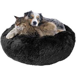 Downtown Pet Supply Premium Donut Dog Bed, Cozy Poof Style Giant Pet Bed Great for Cats & Dogs - Orthopedic, Washable, Durable Dog Bed (Black, XX-Large)