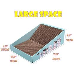 T.F GHG Cat Scratcher Cardboard Multi-Function Scratching Pad with Catnip, Plane & Slope Dual-Purpose Scratching Cardboard,Corrugate Durable Scratching Pad Box,Reversible,Cat Scratching Toy