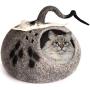 MEOWFIA Premium Cat Bed Cave (Large) - Eco Friendly 100% Merino Wool Beds for Cats and Kittens