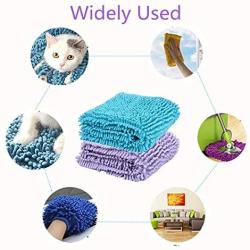 Fun2Us Pet Towel Ultra Absorbent Dog Drying Towel Microfiber Chenille Dog Bath Towel Hand Pockets Washable Quick Dry 35 x 60cm