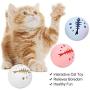 TOULIFLY Pet Cat Ball Toys, Interactive Cat Toy, Cat Toys Balls with Flash Light Ball, Catnip Ball, Interactive Kitten Exercise Bell Ball, Blue, Pink & White Complete Gift Set Party Bundle - 3 Pack