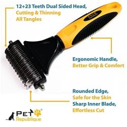 Pet Republique Dog Dematting Tool – Matt Splitters for Dogs, Cats, Rabbits, Long Haired Breed Pets – Effective Pet Dematting, Mat Remover, De-Matting Comb, or Dematter
