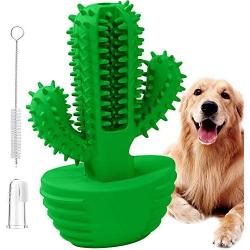 N / A Cactus Dog Toothbrush, Dog Chew Teeth Cleaning Stick, Dental Oral Care Brushing Bite Resistant Cleaning Toys, Natural Rubber Squeaky Cactus Shaped Molar Stick for Medium Large Dogs Pet.