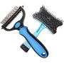 D&Z Pet Grooming Tools for Cats and Dogs with Medium to Long Hair, Dual Sided 9X17 Teeth Rake, Comb and Brush Plus Zipper Bag kit, Gently and Safe Removes Loose Hair, Eliminates Tangles, Knots.