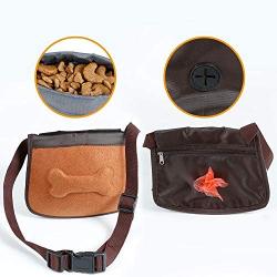 QERNTPEY Dog Treat Pouch for Training Large Capacity Flat Dog Training Walking Bag with Back Poop Bag Dispenser Pet Training Bag Easily Carries Pet Toys, Kibble, Treats