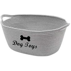 Geyecete Natural Cotton Rope Baskets for Storage Dog Toy Basket Clutter Organizer Room Storage Bins Toy chests Pet Storage Box Rope Basket