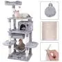 BEWISHOME Cat Tree Condo Furniture Kitten Activity Tower Pet Kitty Play House with Scratching Posts Perch Hammock Tunnel MMJ02