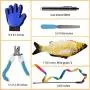 6pcs Cat Supplies Gift Packs , Fish Catnip Interactive Teaser Rainbow Wand String Keep Cat Busy,Grooming Glove - Gentle Deshedding Brush Glove - Efficient Pet Hair Remover Mitt Cat Toys for Kitten