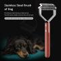 Awtang Pet Undercoat Rake Dematting Tool for Dogs Cats Grooming Comb 20 Stainless Steel Blades Dog Brush with Wooden Handle