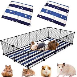 GABraden 2 Pack Guinea Pig Liner,Rabbit Bunny mat Washable Pee Pads (Large)