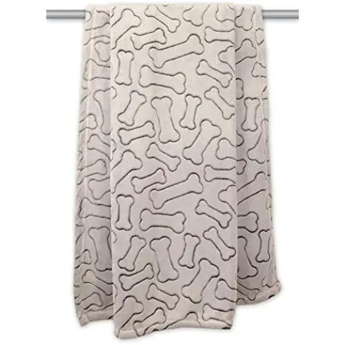 Bone Dry Embossed Bone Print Pet Blanket