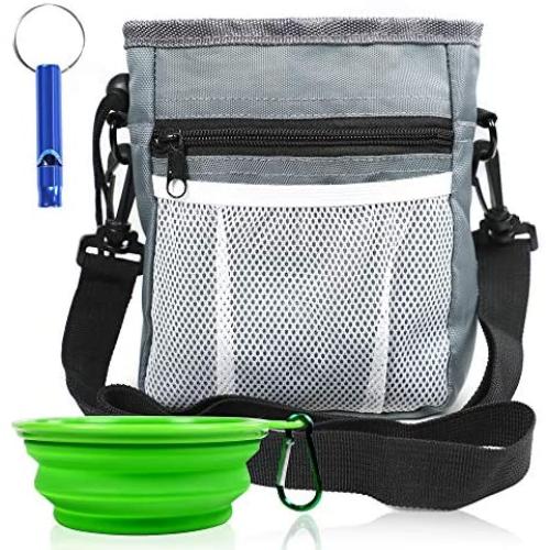 TUOOOC Dog Treat Training Pouch,Easily Carries Pet Toys, Kibble, Treats, Poop Bag Dispenser,3 Ways to Wear