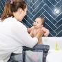 Bath Kneeler with Elbow Rest Cushioned Grey Baby Wash Pet Bath Mat Animal Print