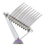 Undercoat Dematting Comb / Rake by Hertzko – Long Blades with Safety Edges - Great for Cutting and Removing Matted, Tangled, or Knotted Hair
