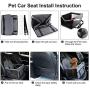 Pet Car Booster Seat For Dog Cat Portable And Breathable Bag With Seat Belt Dog Carrier Safety Stable For Travel Look Out,With Clip On Leash And Storage Pockage (Grey)