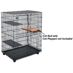 Midwest Cat Playpen | Cat Cage Includes 3 Adjustable Perching Shelves & 1 Shelf-Attaching Cat Bed & Wheel Casters | Ideal for 1-2 Cats | Cage Measures 36L x 23.5W x 50.50H Inches