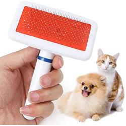 Pet Grooming Brush for Dogs & Cats with Long or Short Hair - Gently Removes Loose Undercoat, Mats, Tangled Hair - Your Dog & Cat Will Love with This Grooming Brush