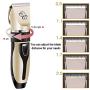 Kartice Dog Clippers, Rechargeable Low Noise Cordless Electric Dog Clippers, Dog Grooming Trimmer Pet Hair Clippers Kit (Gold)
