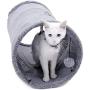 YUNDING Pet Cat Tunnel Pet Tube Collapsible Pet Tunnel Interactive Play Toy with Peekaboo Holes Toy Ball for Cat Puppy Kitty Kitten Rabbit(Size:S)