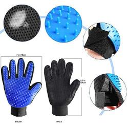 LHZTECH Upgrade Pet Grooming Glove - Efficient Deshedding Bathing Massage Hair Remover Gloves - Gentle Brush for Dogs, Cats, Rabbits and Horses (1 Pair)