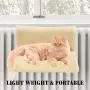 Strong Hanging Cat Hammock - Plush Pet Shelf - Folds Easily for Travel - Hang Anywhere (Beige and Grey) Strong Hanging Cat Hammock - Plush Pet Shelf - Folds Easily for Travel - Hang Anywhere (Beige and Grey)