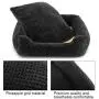 Hollypet Pet Bed, Self-Warming Bed for Cat and Small Medium-Sized Dog Puppy Rectangle Plush Sofa, Dark Gray