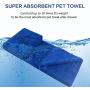 SUNLAND Dog Towel Super Absorbent Pet Bath Towel Microfiber Double Density Dog Drying Towel for Dogs and Cats 30Inch x 50Inch