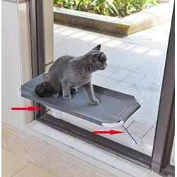 LSAIFATER All Around 360° Sunbath and Lower Support Safety Iron Cat Window Perch, Cat Hammock Window Seat for Any Cats