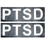 Doggie Stylz Set of 2 Reflective “PTSD” Removable Patches with Hook Backing for Working Dog Harnesses & Vests. Durable and Interchangeable - Comes in 3 Sizes Small, Medium and Large