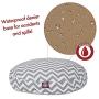 Gray Chevron Medium Round Indoor Outdoor Pet Dog Bed With Removable Washable Cover By Majestic Pet Products
